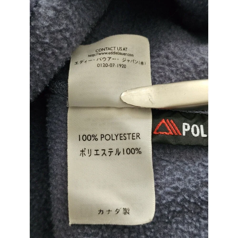 Eddie Bauer Womens Polar Fleece Vest Full Zip Pockets Size XL Outdoor Layer Blue - Picture 7 of 8